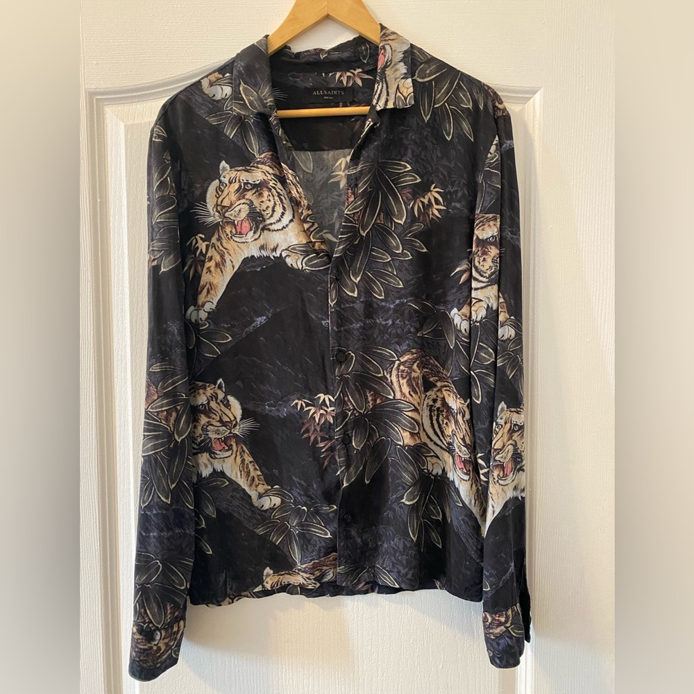 All Saints tiger button up LS size small